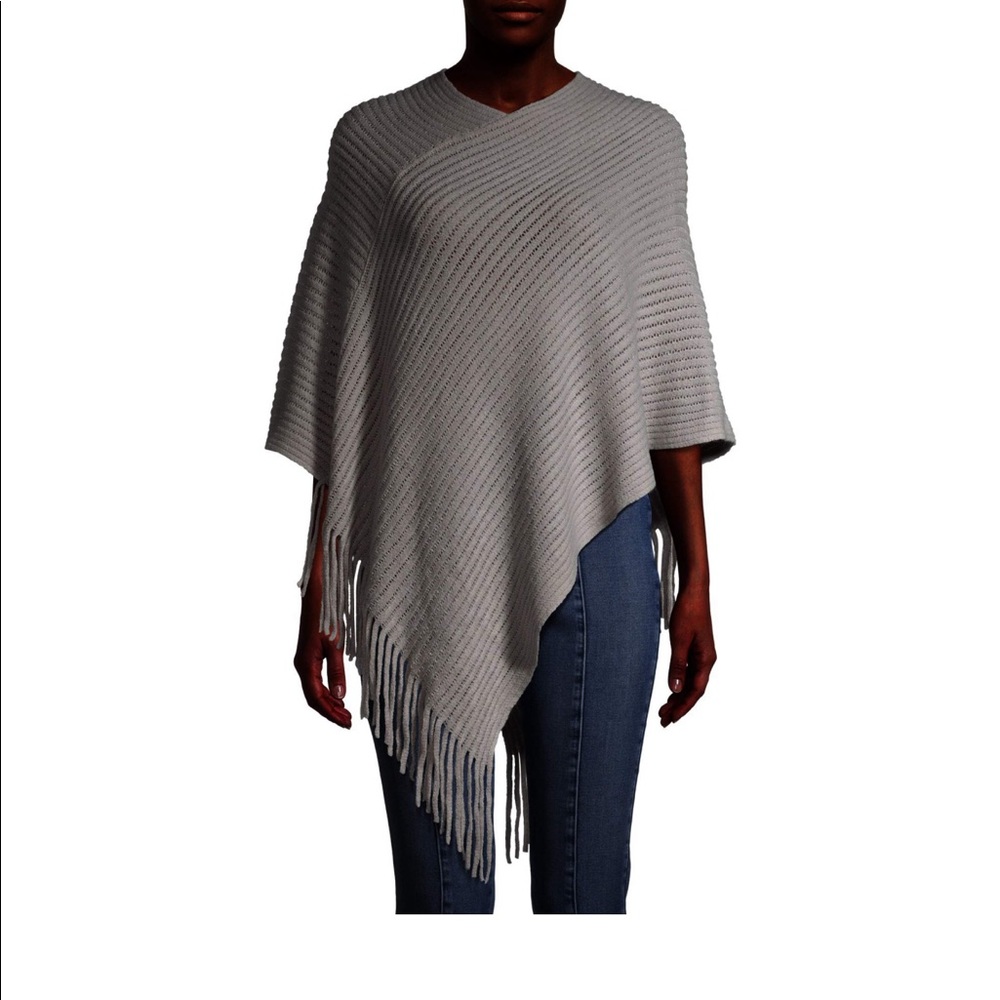 Time and tru fringe poncho NWT